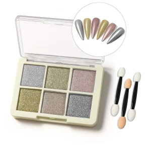 Opalizujący pyłek do paznokci, paletka 6szt. nr.04 Clavier