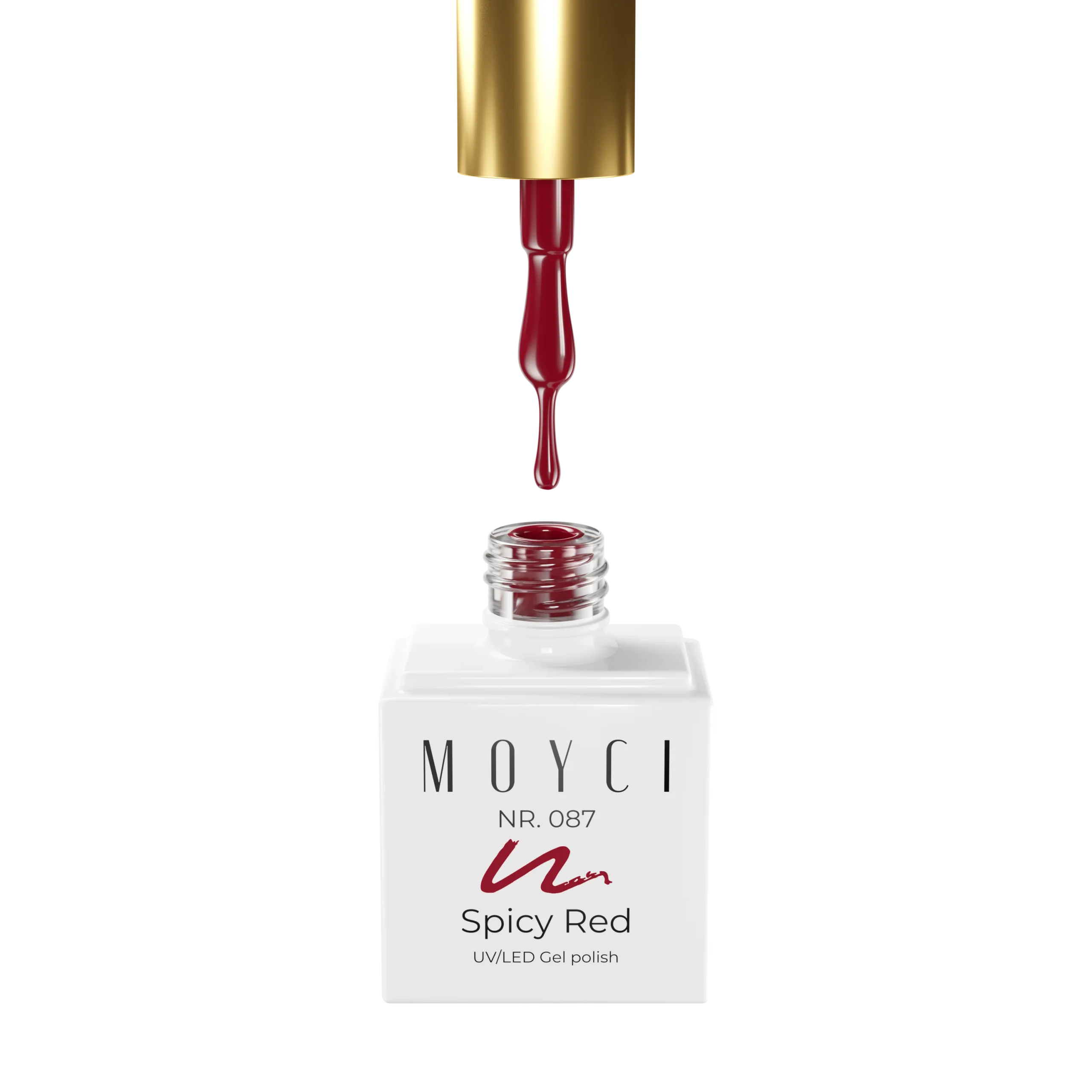 087-pedzelek Moyci Spicy Red Lakier hybrydowy 6 ml – 087