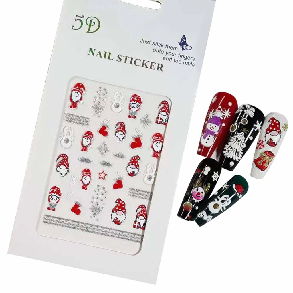 Świąteczne naklejki do paznokci 5D ozdoba nr SSD-0009 silver Świąteczne naklejki do paznokci 5D ozdoba nr SSD-0009 silver