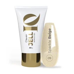 Akrylożel do przedłużania paznokci, JELLIQ Clavier 30g, Sparkle Beige 09