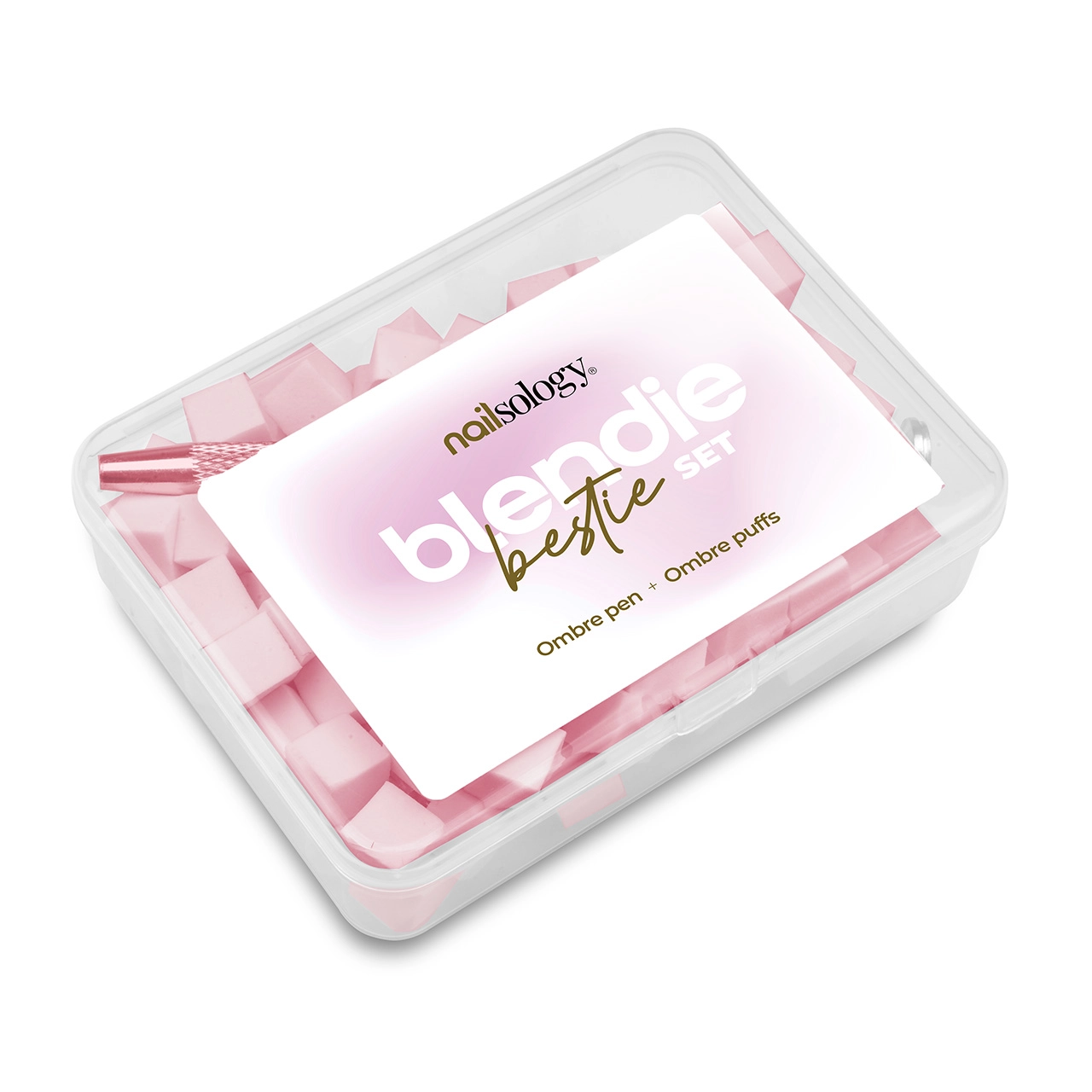 Blendie-bestie-rozowe-glowne Clavier Zestaw do Ombre, Nailsology Blendie Bestie Set, 100szt., pink