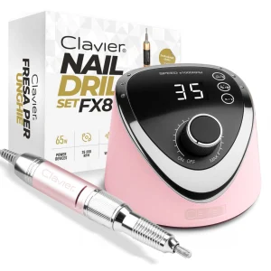 Profesjonalna frezarka do paznokci Clavier FX 830, moc 65W, manicure, pedicure, różowa