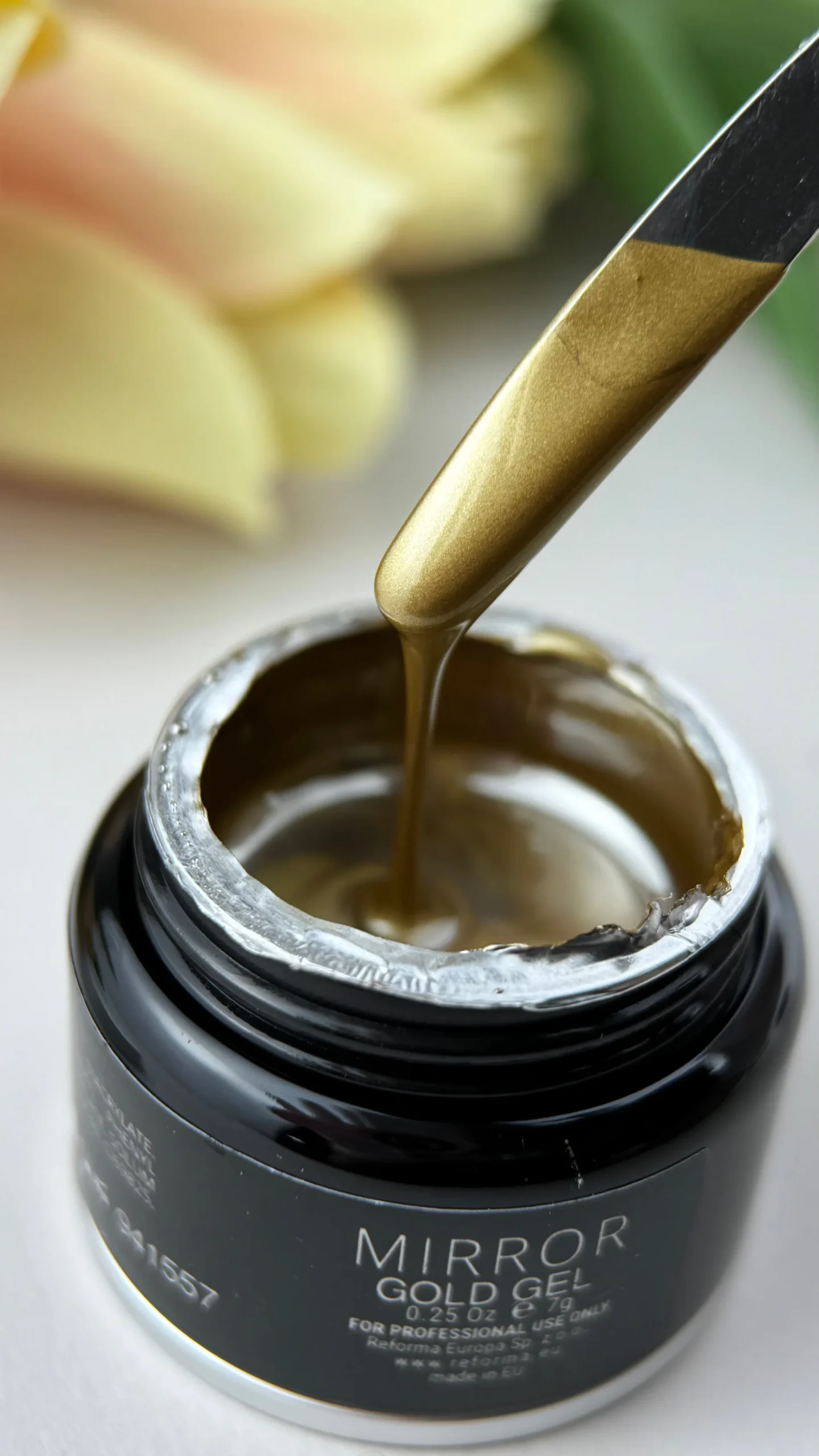 Mirror_Gel_gold Reforma Mirror Gold Gel Żel do zdobień złoty, metaliczny 7g