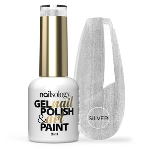 Lakier hybrydowy 2w1 Nailsology Gel Nail Polish & Art Paint, Silver Sheen, 8ml