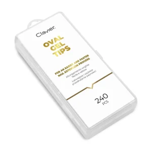 Miękkie tipsy do przedłużania paznokci "Oval Gel Tips", formy górne, 240szt.