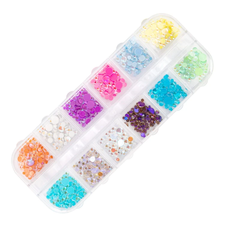 Ozdoby-do-paznokci-Molly-Nails-kasetka-kamyki-mix-kolorow-1000-szt-5 Molly Nails Kasetka z ozdobami kamyki mix kolorów 1000 sztuk