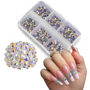 Cyrkonie na paznokcie Clavier Nail Diamond, kryształki, mix, silver