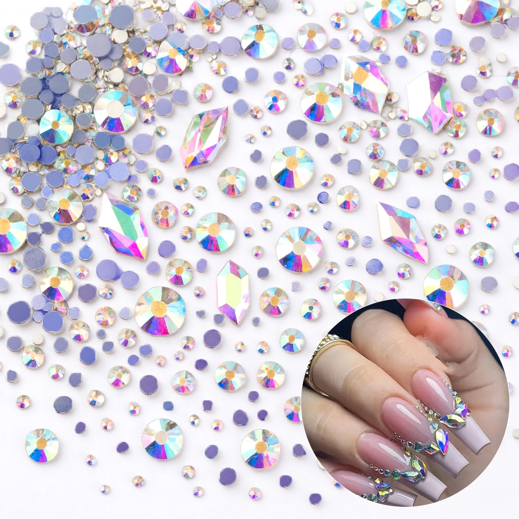 Ozdoby-do-paznokci-Nail-Diamond-silver-3-1 Cyrkonie na paznokcie Clavier Nail Diamond, kryształki, mix, silver