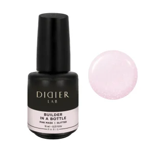 Żel budujący w butelce "Didier Lab", Pink Mask Glitter, 15ml