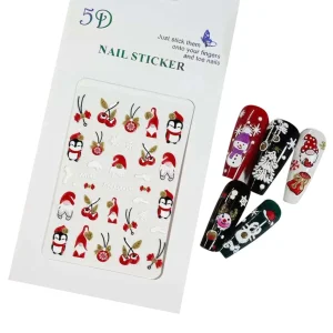 Naklejki do paznokci 5D świąteczne, ozdoba nr SSD-0008 gold.