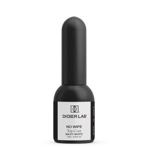 Mleczny top hybrydowy TOP COAT NO WIPE Didier Lab, milky white, 10ml