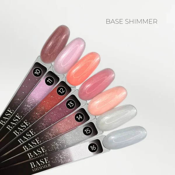 Crystal Base Shimmer №16 HEMA & TPO Free baza do paznokci z mieniącą drobinką baza do paznokci z mieniącą drobinką