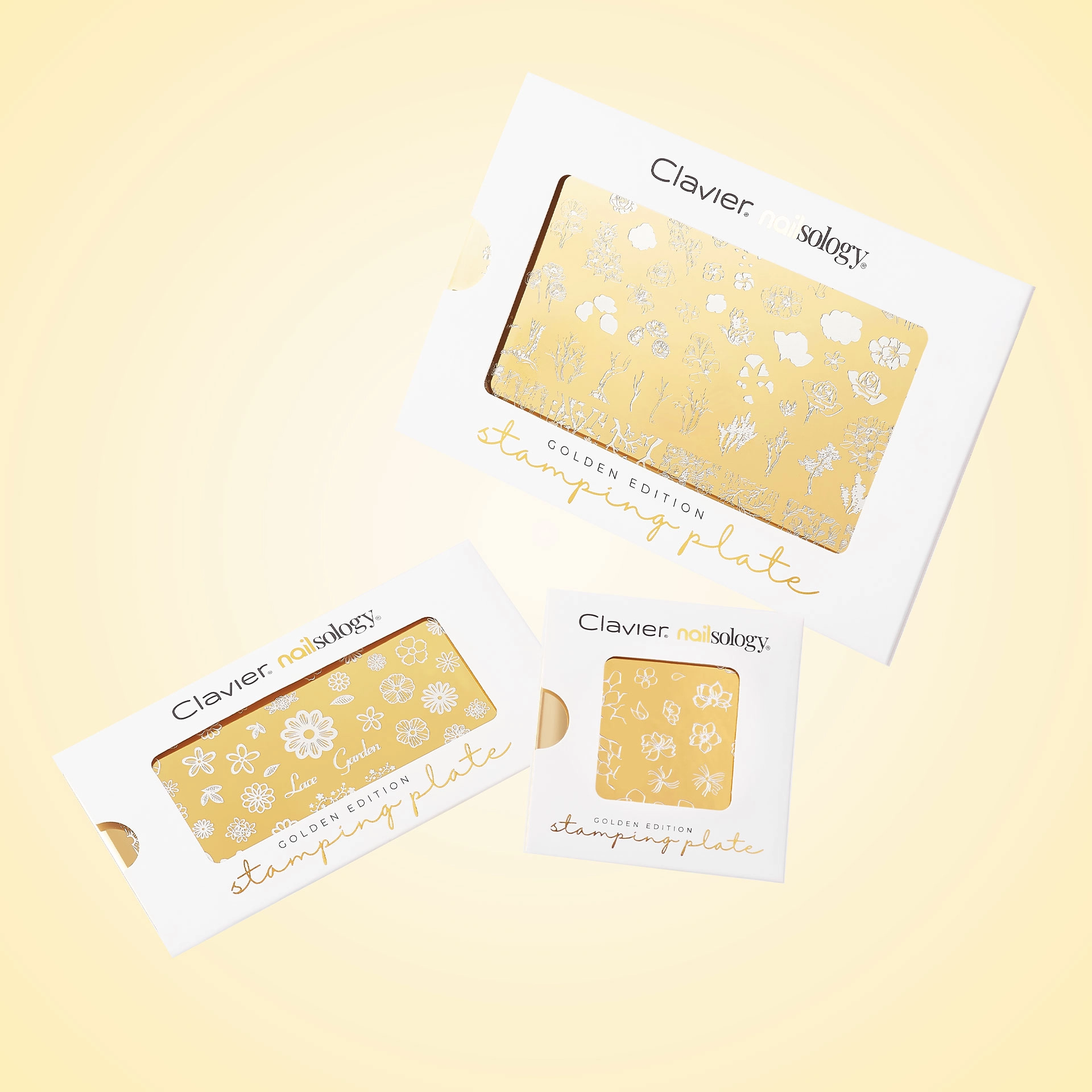 blaszki-do-stempli-kwadrat (8) Clavier Golden Edition – PATTERN LOVE (01/L) Metalowa blaszka do stempli