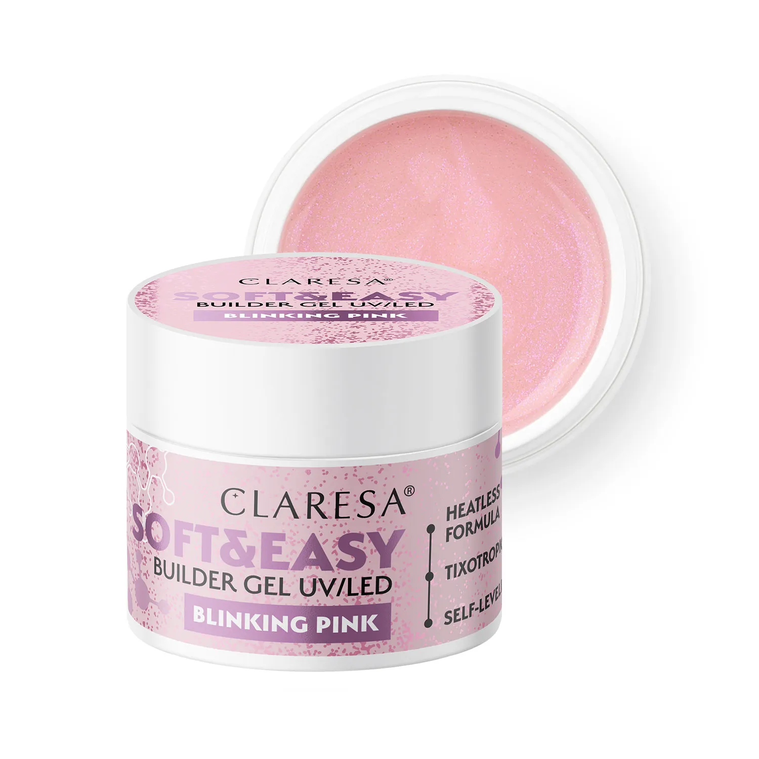 claresa-zel-budujacysoft-easy-builder-gel-blinking-pink Claresa Żel budujący SOFT&EASY builder gel Blinking pink 45g