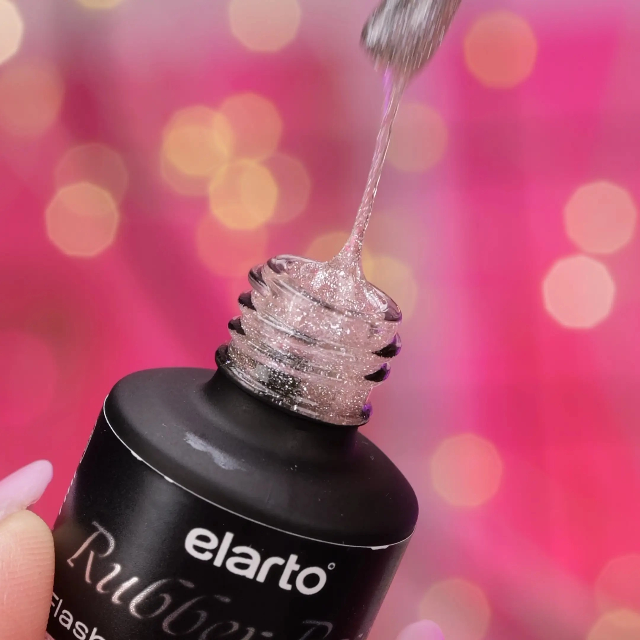 elarto-baza- elarto Baza hybrydowa Rubber Base Flashline Peachy Pink 15ml