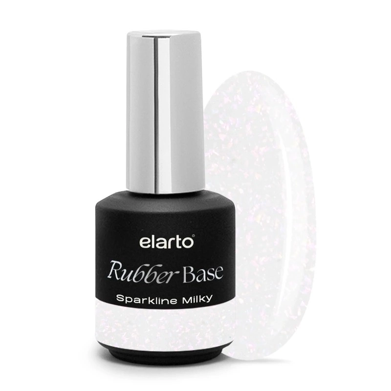 elarto Baza hybrydowa Rubber Base Sparkline Milky 15ml elarto Baza hybrydowa Rubber Base Sparkline Milky 15ml