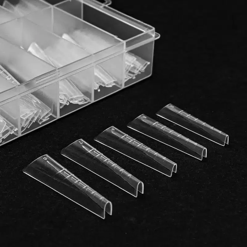 almond-clear-120szt elarto Formy dolne Dual Forms Almond Clear do przedłużania paznokci 120szt
