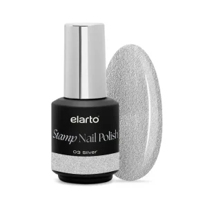 elarto Lakier do stempli Stamp Nail Polish 03 Silver (srebrny) 7ml