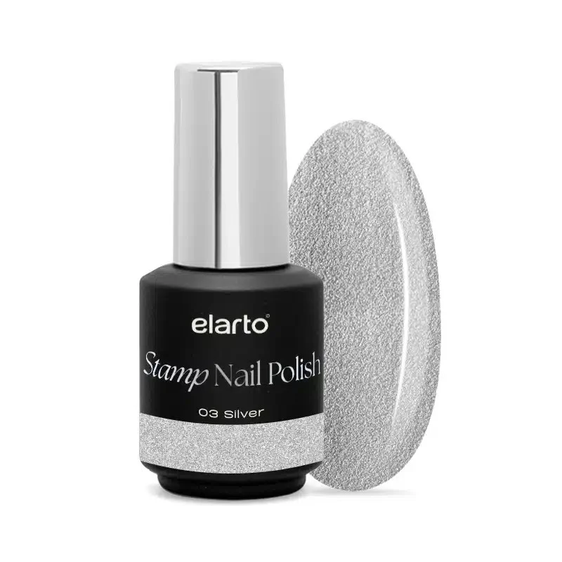 elarto Lakier do stempli Stamp Nail Polish 03 Silver (srebrny) 7ml elarto Lakier do stempli Stamp Nail Polish 03 Silver (srebrny) 7ml