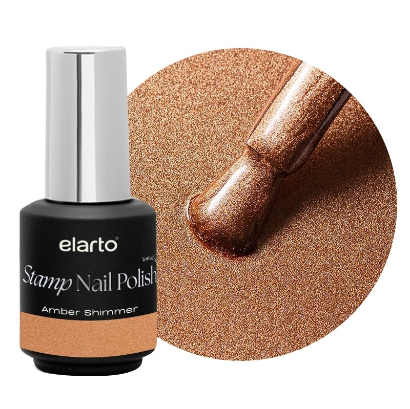 elarto Lakier do stempli Stamp Nail Polish Amber Shimmer (miedziany) 7ml elarto Lakier do stempli Stamp Nail Polish Amber Shimmer (miedziany) 7ml