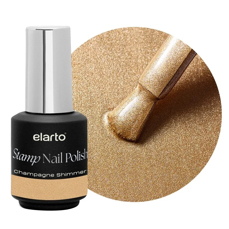 elarto Lakier do stempli Stamp Nail Polish Champagne Shimmer (szampański) 7ml elarto Lakier do stempli Stamp Nail Polish Champagne Shimmer (szampański) 7ml