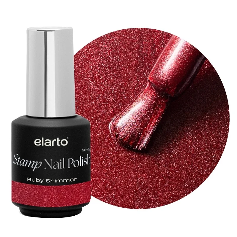 elarto Lakier do stempli Stamp Nail Polish Ruby Shimmer (rubinowy) 7ml elarto Lakier do stempli Stamp Nail Polish Ruby Shimmer (rubinowy) 7ml