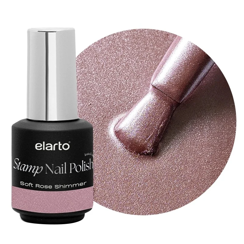elarto Lakier do stempli Stamp Nail Polish Soft Rose Shimmer (różowy) 7ml elarto Lakier do stempli Stamp Nail Polish Soft Rose Shimmer (różowy) 7ml