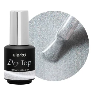 elarto Top hybrydowy holograficzny z efektem kociego oka Dry Top Catlight Glacier 7ml