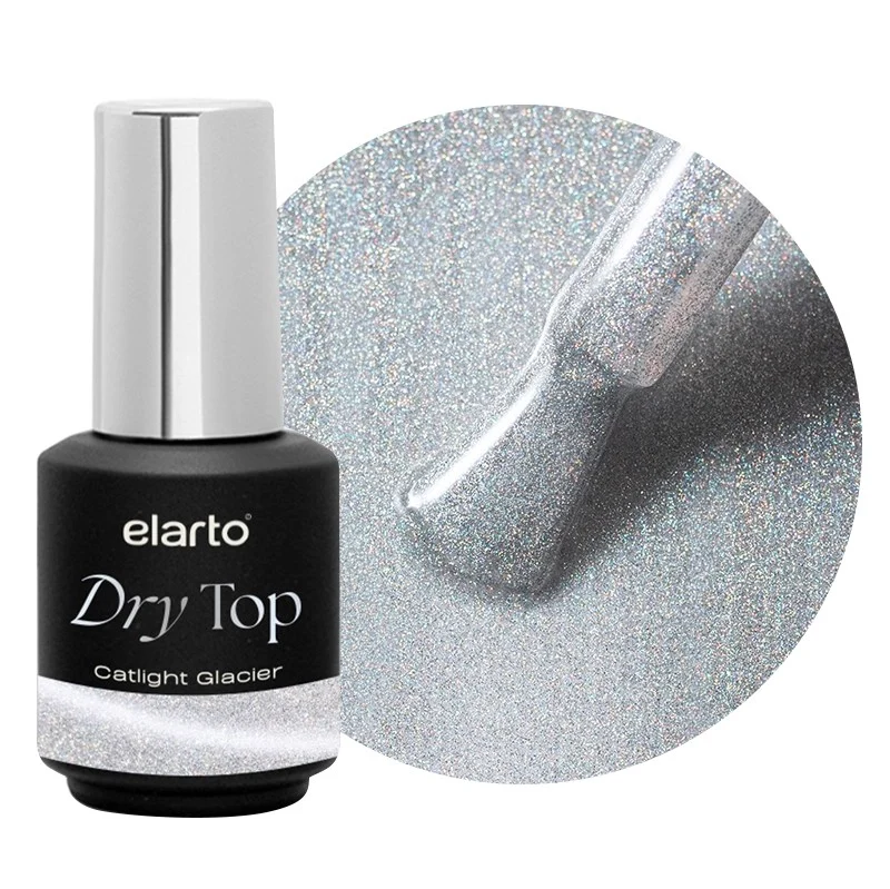 elarto Top hybrydowy holograficzny z efektem kociego oka Dry Top Catlight Glacier 7ml elarto Top hybrydowy holograficzny z efektem kociego oka Dry Top Catlight Glacier 7ml