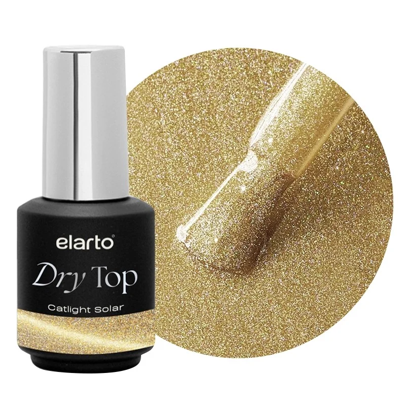 elarto Top hybrydowy holograficzny z efektem kociego oka Dry Top Catlight Solar 7ml elarto Top hybrydowy holograficzny z efektem kociego oka Dry Top Catlight Solar 7ml