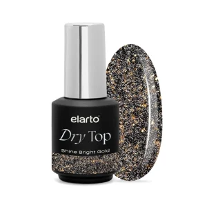 elarto Top hybrydowy z efektem blasku flash Dry Top Shine Bright Gold 7ml