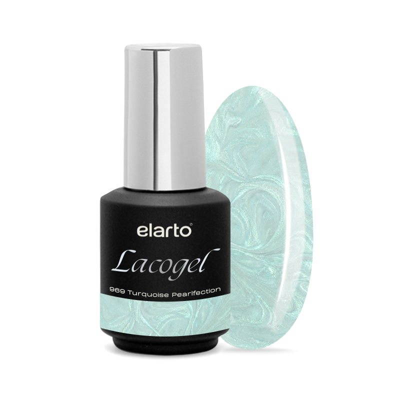 elarto Lakier hybrydowy Lacogel Turquoise Pearlfection nr 969 7ml elarto Lakier hybrydowy Lacogel Turquoise Pearlfection nr 969 7ml