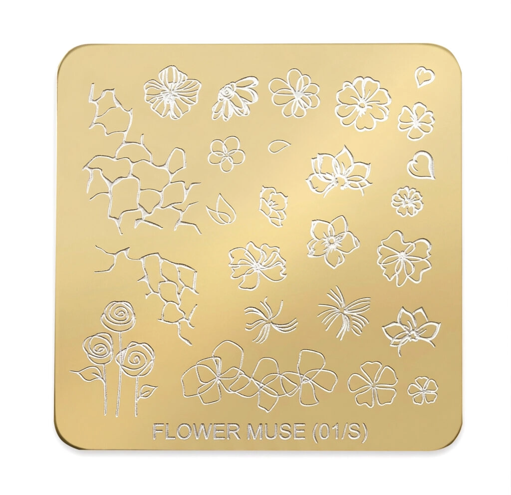 flower-muse01S-1024x992 Clavier Golden Edition – Flower Muse (01/S) Metalowa blaszka do stempli