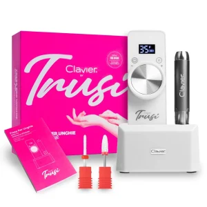 Frezarka mobilna by Trusi, akumulatorowa do paznokci, manicure 65W – 35000 RPM, biała