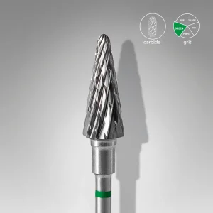 Frez z węglika spiekanego stożek zielony EXPERT średnica 6 mm / część robocza 14 mm