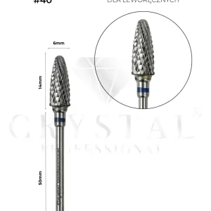FREZ WĘGLIKOWY „KUKURYDZA” Crystal Professional №40(NIEBIESKIE NACIĘCIE 6,0 mm) dla leworęcznych