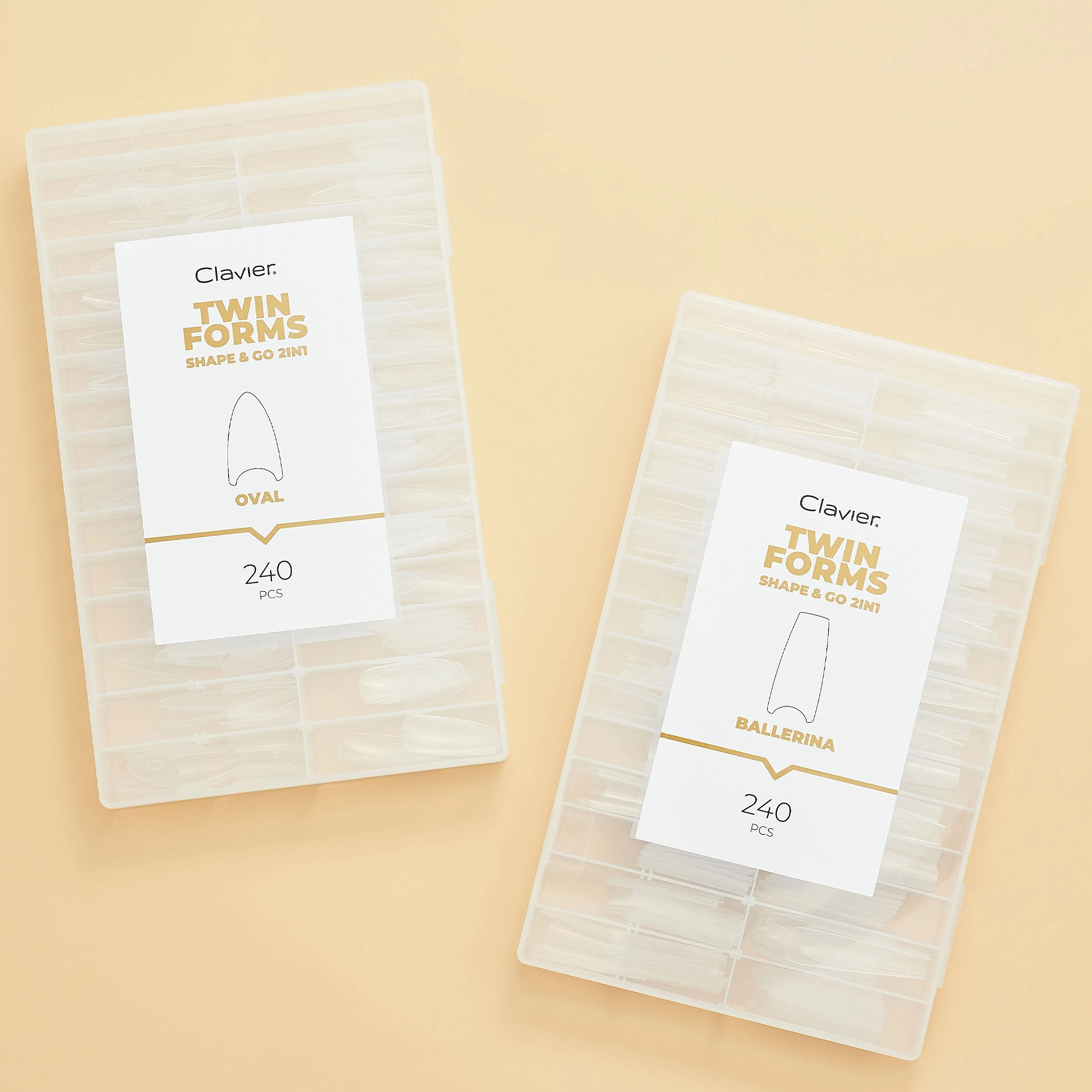 Formy do przedłużania TWIN FORMS Oval BSHAPE & GO 2w1 Clavier Formy do przedłużania TWIN FORMS Oval BSHAPE & GO 2w1 Clavier
