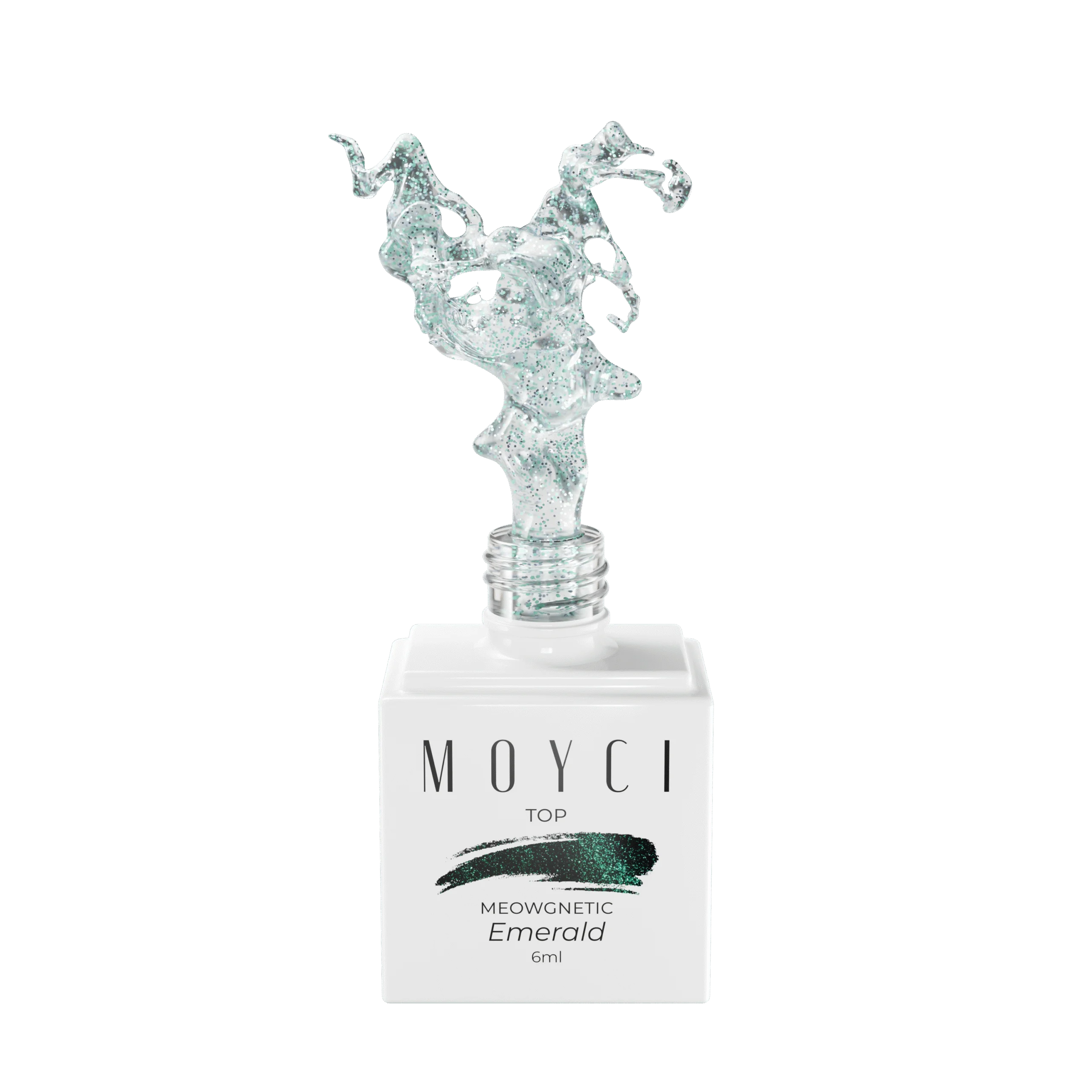 Moyci Top MEOWGNETIC – Emerald Lakier nabłyszczający NO WIPE 6ml Moyci Top MEOWGNETIC – Emerald