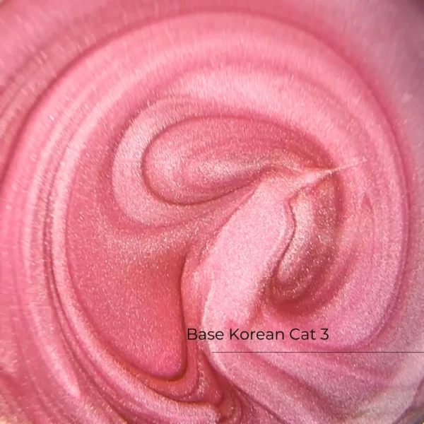 Crystal Base Korean Cat №3 HEMA & TPO Free różowa baza do paznokci z pyłkiem różowa baza do paznokci z pyłkiem