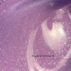 Crystal Base Shimmer №8 HEMA & TPO Free 12ml fioletowa baza do paznokci z drobinką