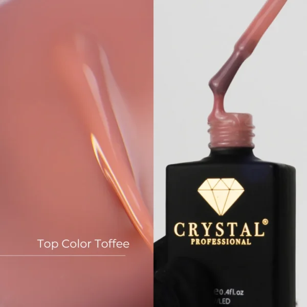 Crystal Top Toffee Crystal Professional 12ml – kamuflujący top hybrydowy do paznokci kamuflujący top hybrydowy do paznokci