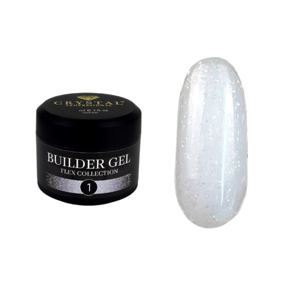 Crystal Builder Gel Flex Collection №1 Crystal Professional HEMA & TPO 15ml