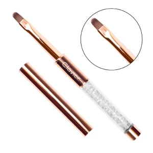 Pędzelek do żelu z kryształkami Clavier 6mm, złoty