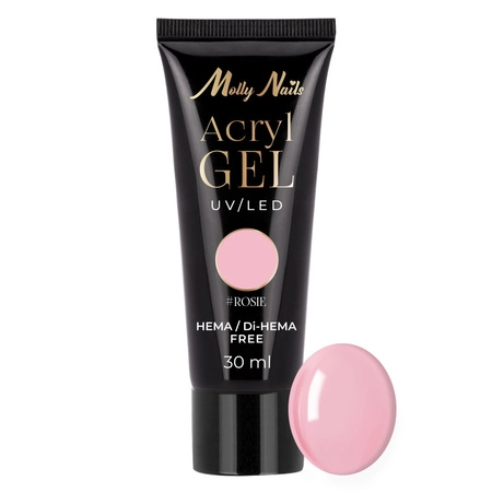 Akrylożel Polygel żel budujący do przedłużania AcrylGel Molly Nails HEMA/Di-HEMA Free Rosie 30 ml