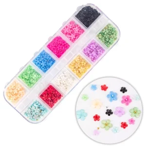 Molly Nails Kasetka z ozdobami akrylowe kwiatki mix kolorów Nr 1 ok. 300 sztuk