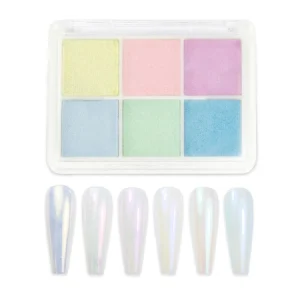 Molly Nails Pyłek do paznokci efekt lustra kasetka 6 kolorów Nr 8