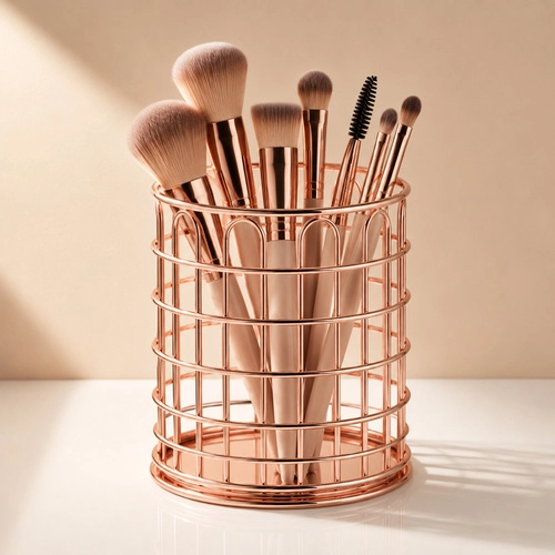 Stojak organizer pojemnik na pędzelki rose gold Nr 7 Stojak organizer pojemnik na pędzelki rose gold Nr 7
