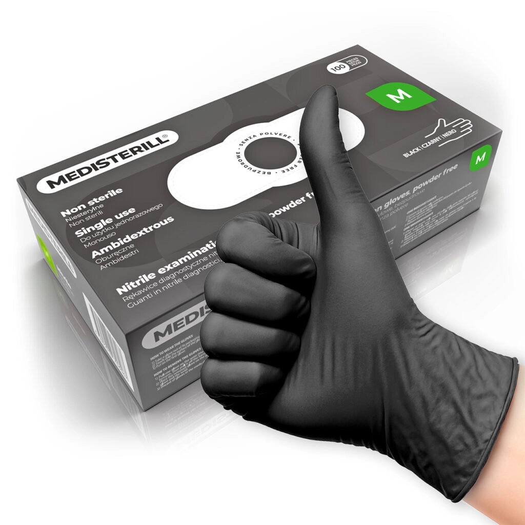 rekawiczki-nitrylowe-rozmiar-m-czarne-glowne-1024x1024 Rękawiczki nitrylowe bezpudrowe Medisterill 100szt. rozmiar M, black
