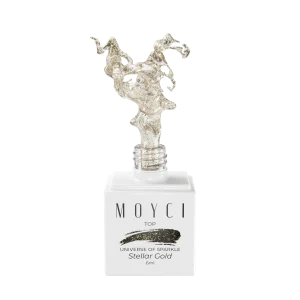 Moyci Top UNIVERSE OF SPARKLE – STELLAR GOLD Lakier nabłyszczający NO WIPE 6ml